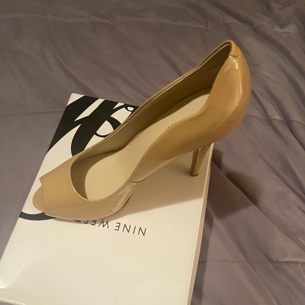 Nine West Nude Peep-toe Pumps